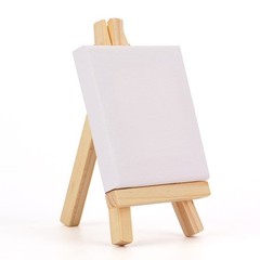 Tosnail 24 Pack 3 x 3 Mini Canvas and Easel Set, Small Art Easel Stand with Canv