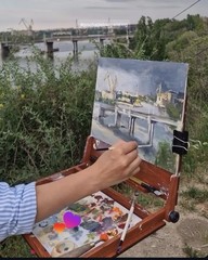 Portable Pochade Box Easel 14x10in Plein Air Travel Paint Box For Painter