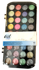 American Crafts Pearlescent Watercolor Set Paints 36 Colors and Brush Art Supply