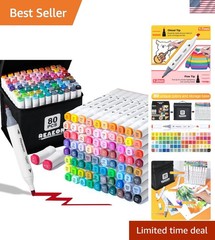 Alcohol Art Markers, 80 Colors Fine & Chisel Dual Tip Marker Set, Permanent A…