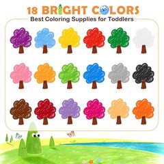 Lovelyjn 18 Colors Jumbo Crayons For Toddlers 1-3 2-4 Non-Toxic Washable Easy