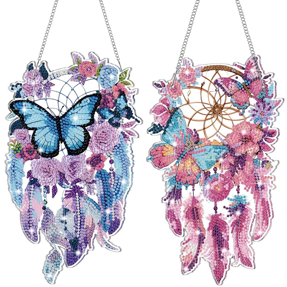 Saillong 2 Pcs Dream Catcher 9.45 Inch X 5.71 Inch/ 25Cm X 14.5Cm, multicolor