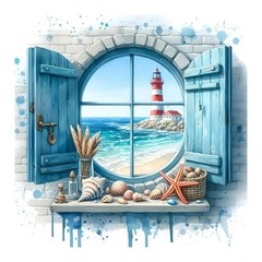 FHBUBPUP Beach Diamond Painting Kits for Adults, 30 cm x 30 cm, Lighthouse