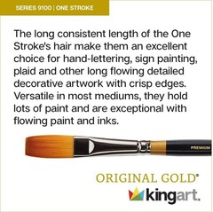 9100-1/4 One-Stroke Artist Brush – Golden Taklon for Oil & Gouache Masterpieces