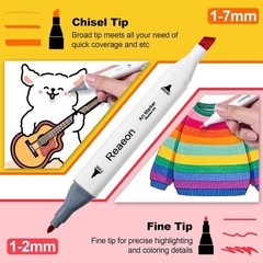 80-Color Alcohol Markers with Fine & Chisel Tips – Waterproof Art Set