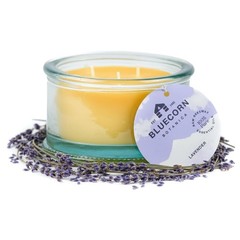 Bluecorn Botanica Beeswax 3-Wick Candle – Lavender, 100% Pure 10 Oz, Lavender