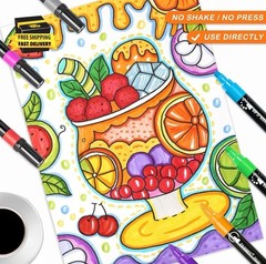 12 Colors Acrylic Paint Pens Markers, Dual Tip Acrylic Paint Pens for Rock Paint