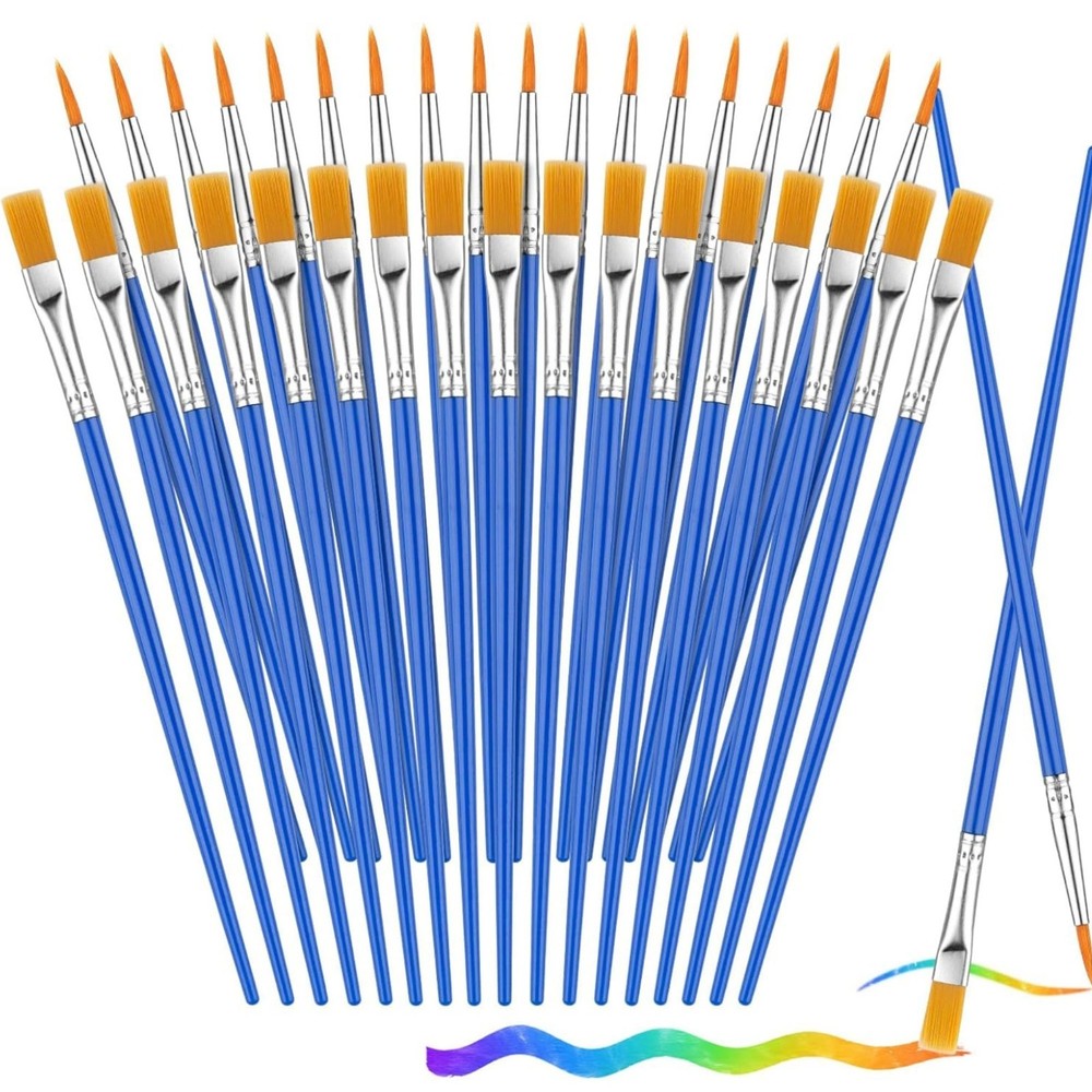 88-Piece Bulk Paint Brush Set – Flat & Round Tips for Kids, Students, Crafts