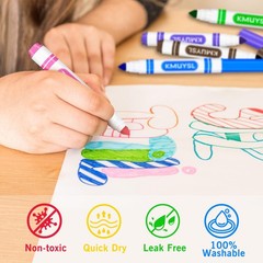 Washable Markers Bulk, Assorted Colors – Broad Line Conical Tip Coloring Mark…