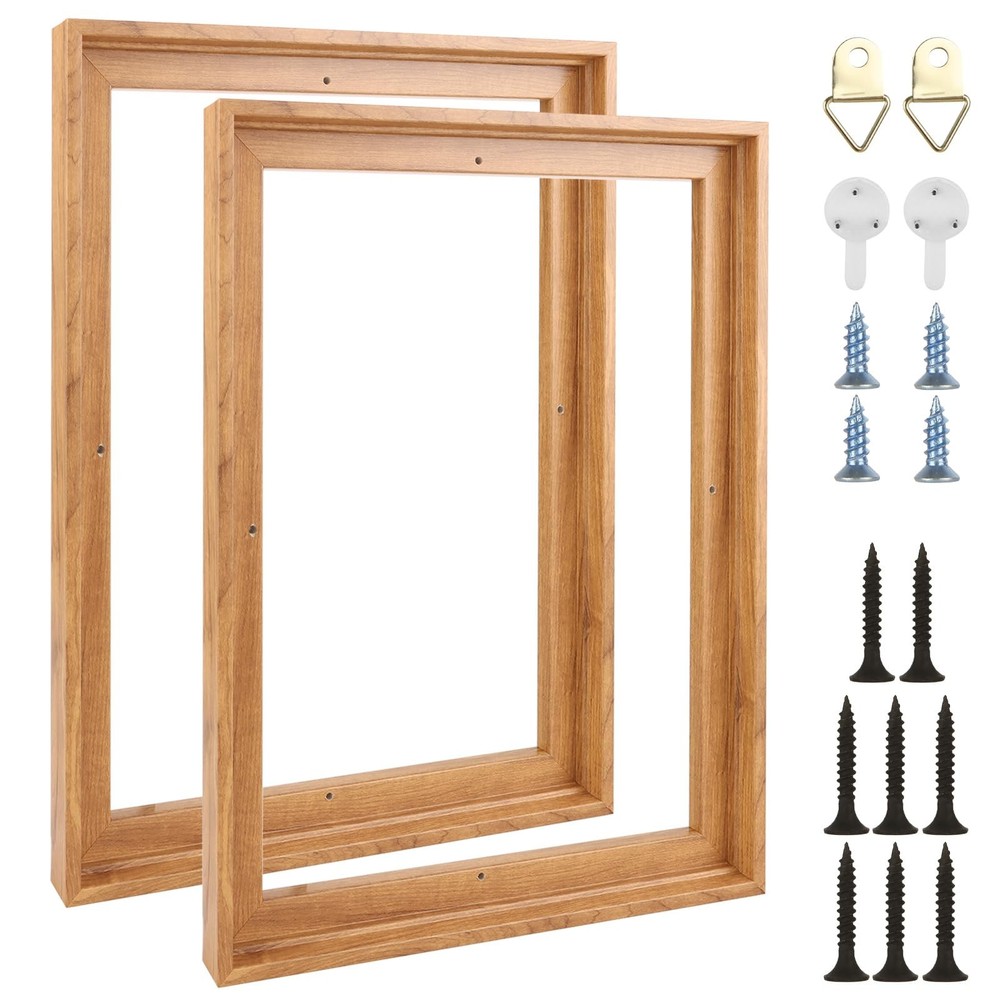 Floater Frame Solid Walnut 2 Pack 12×16 Inch 0.6” Deep Wall Art Frame
