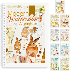 Watercolor Workbook, Watercolor Workbook Paint Beginner Friendly, 12 Different