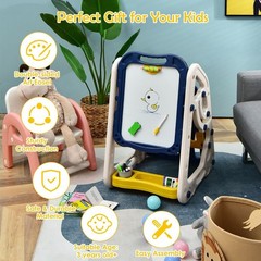 Kids Art Easel Magnetic Whiteboard Chalkboard Drawing Fun Activity Play