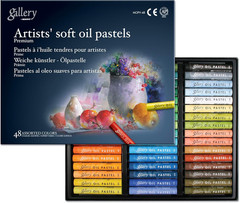 MUNGYO Gallery Artists’ Soft Oil Pastels Professional, 48 Assorted Colors, Vibra