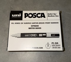 Posca Paint Marker PC5M Bullet 2.5mm White – Sold Each (6 per Box) 4548351115401