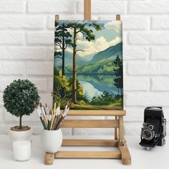 Framed Paint by Numbers Kit for Adults, Forest Paint by Numbers for Beginner wi,