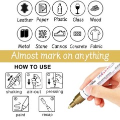 Metallic GOLD PAINT MARKER Oil Base Fine Point permanent Marking Pen PMA-520