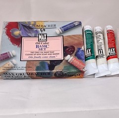 Max Grumbacher “Oil Color Basic Set 1040M” Vintage NOS Six 24ml New Tubes in Box