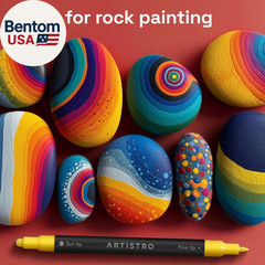 36 Precision Dual-Tip Acrylic Paint Markers – Paint Pens Set with Dot & Fine Tip