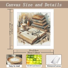 AMORARS Book Diamond Art Kits for Adults – 5D 30x30cm, Multicolour