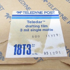 Teledyne Post Drafting Film 50 Sheets Polyester 11 x 17 18T3 + 20 Adhesive Film