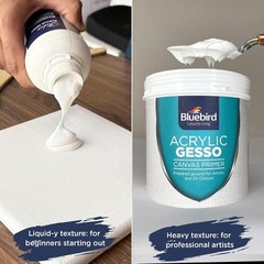 BLUEBIRD Studio Acrylic Gesso – 17 Fl Oz / 16.9 (Pack of 1), White