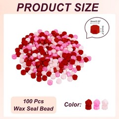 Wax Seal Beads, 300 Pcs Wax Sealing Beads, Bright Red/Rose/Light Pink