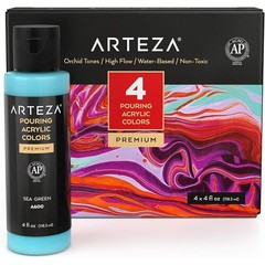 Ready to Pour High Flow Acrylic Paint Set Art Projects on Various Surfaces New