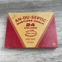 Vintage 24 Pc AN DU SEPTIC Dustless COLOR CHALK Binney Smith Used