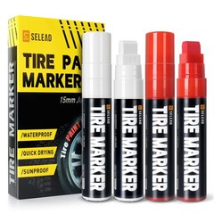 Tire Marker White Red – 8 Pack Paint Pens for Car Tires Lettering, Premium Profe