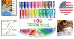Artistic 100 Gel Pens Set with Refills: Non-Toxic & Smooth for Color Lovers
