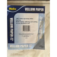 Helix 100% Cotton Rag Acid-free Vellum Paper Pad 10 Sheet Pack 18″ x 24″