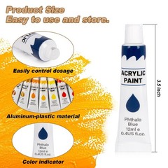 MAQIHAN Acrylic Paint Set – 24 Colors Acrylic Paint with 20 Brushes24 x 12ml …