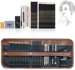 Lapices Para Dibujar Profesionales Con Estuche Kit De Dibujo Boligrafos Grafito