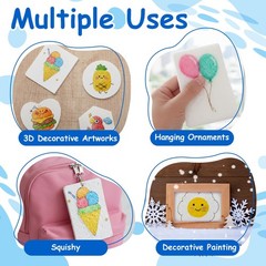 100 Pcs Puffy Paint 4.13 x 2.76 in End of Year Gifts Foam Texture Painting Ki…