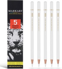 Professional White Charcoal Pencils Set 5 Pieces White Sketch Pencils White C…