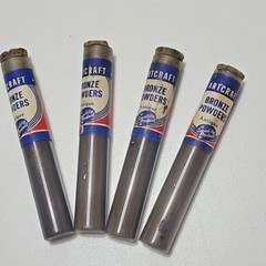 NOS Vintage Bronze Powder Glass Tubes Lot of 4 Antique Color