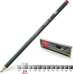 Professional Graphic Sketching Drawing Pencils 12 Count (2H)