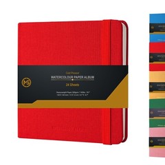 Watercolour Pad Cold Press 300gsm 100% Cotton Paper 24 Sheet-12 X 12 CM Journal
