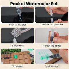 Pocket Artist Watercolor Travel Set Mini Portable Wooden Paint Palette Box APK