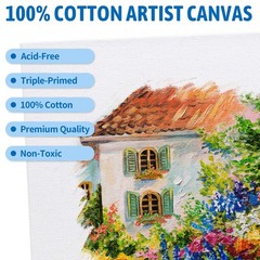 Mini Canvas Panels 5×7, 24 Pack Primed Cotton, White, Painting