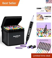 Alcohol Markers, 80 Colors Dual Tip Art Coloring Markers Set for Adult Book D…
