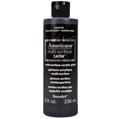 Americana 8 Oz. Black Tie Satin Multi-Surface Acrylic Paint Free Ship NEW