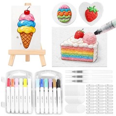 Foam Texture Painting Kit, 76 Pcs 3D Puffy Paint Drawing Set with Canvas & Sp…