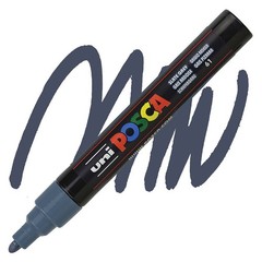 Posca Markers, Paint Marker, Slate Grey Paint, 5M Medium Tip, Opaque, Grey Pen