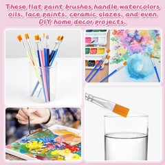 Acrylic Paint Brushes 48 Pcs, Watercolor Canvas Face Art Set, Multicolor