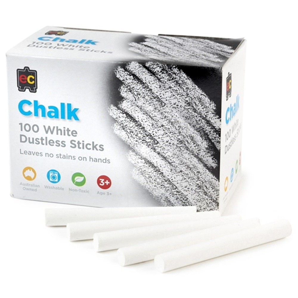 CHALK DUSTLESS BOX 100 STICKS