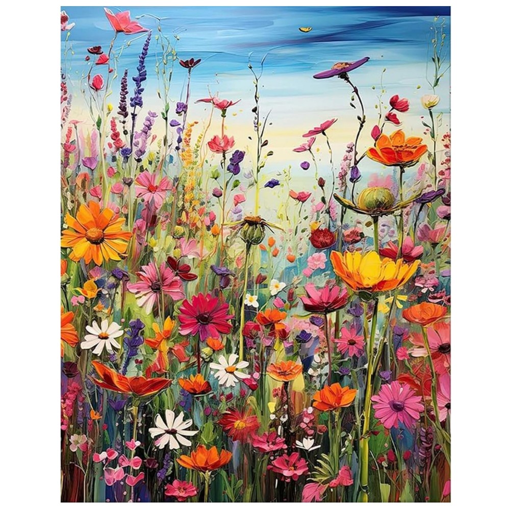 Wild Flowers Paint by Numbers Kits for Adults,Flower Paint by Numbers Kits,Ad…