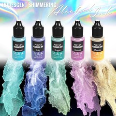 5 Pack Color-Changing Alcohol Inks for Crafts – Precision Tip – 15ml Bottles