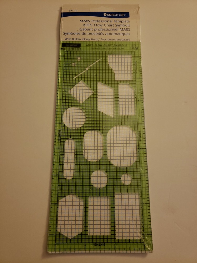 Staedtler Mars ADPS Flow Chart Symbols Template #977 111 New Fast Shipping