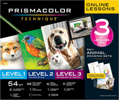 Technique Art Supplies and Digital Art Lessons Animal Drawing Set Bundle Levels